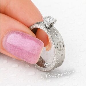 Stainless Steel Engagement Ring Waterproof Hypoallergenic Skin Friendly